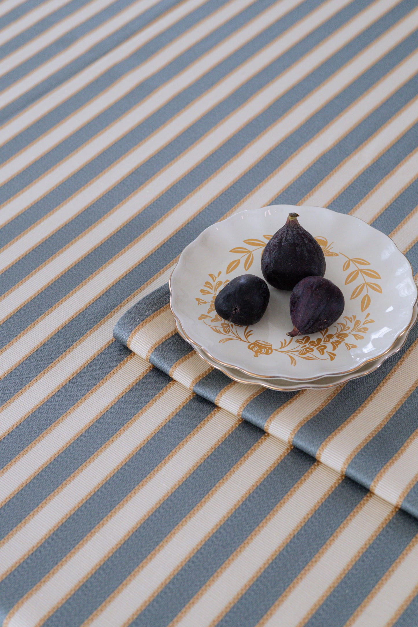 Golden Blue Tablecloth